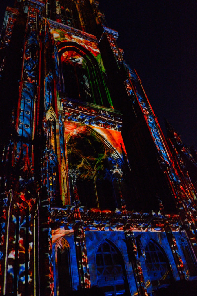 light show on Strasbourg Cathedral