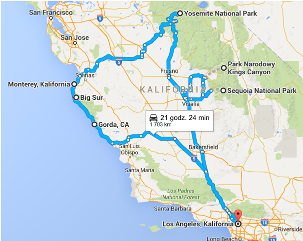 map california dream