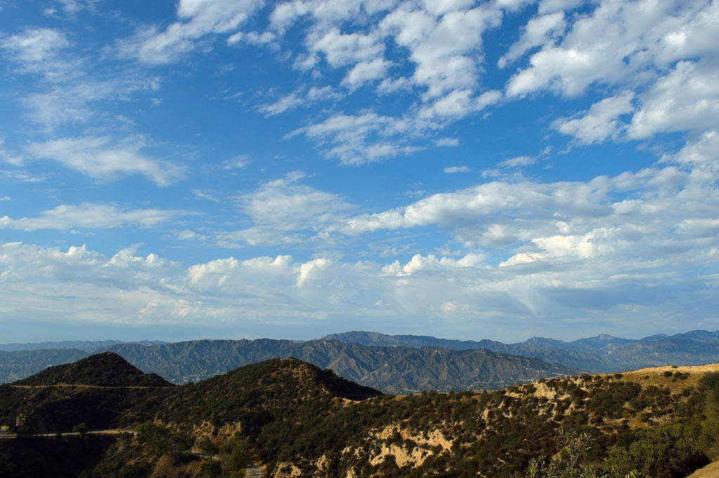 On our way to the Hollywood sign - view at the mountains