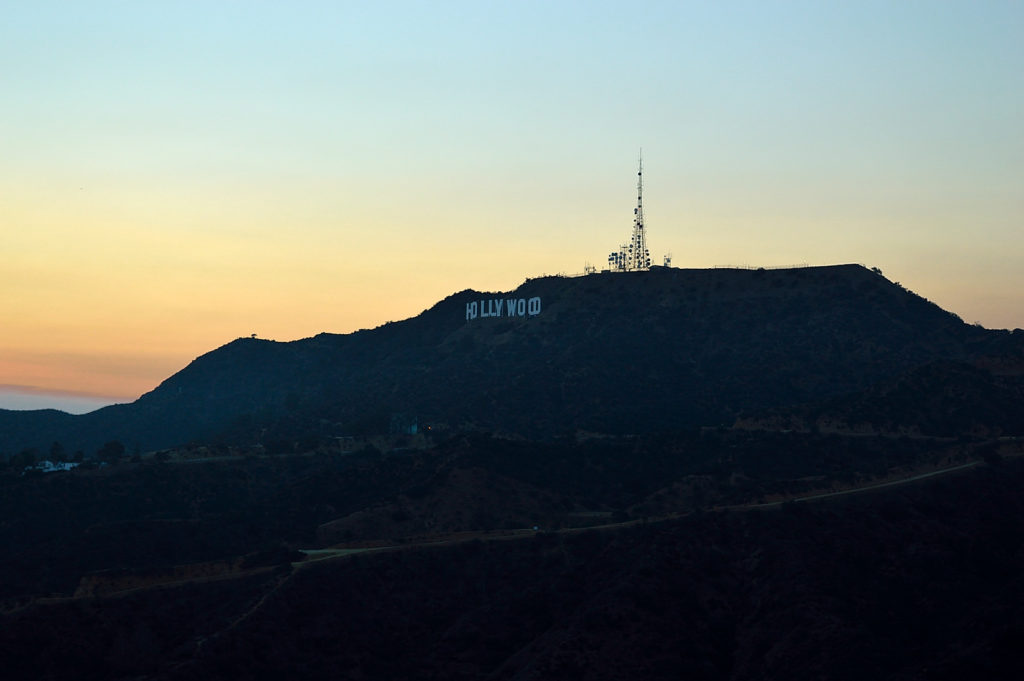 hiking to the Hollywood sign - the sunset