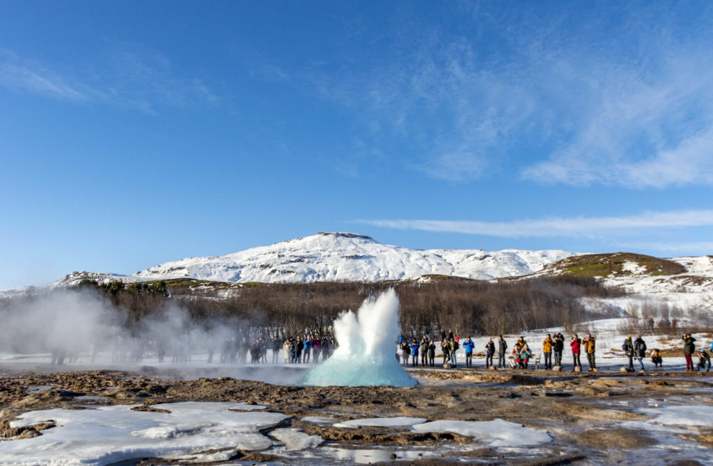 Islandia atrakcje: Geysir, gejzer Strokkur