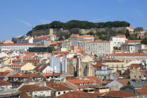 Castle Sao Jorge in Lisbon on a hill